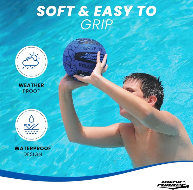 Waterproof Volleyball with Sure-Grip Technology for Pool Games