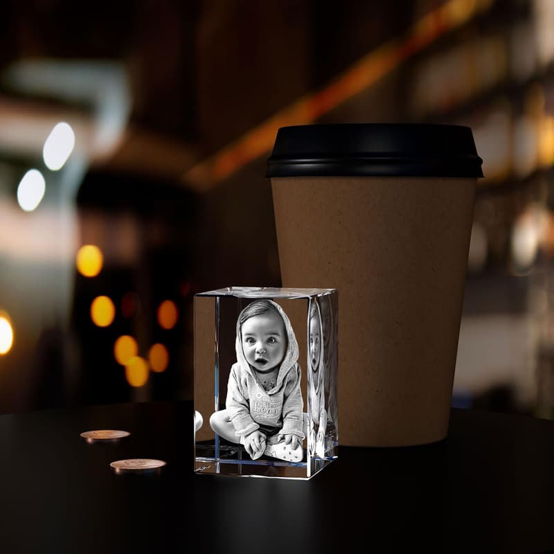 Personalized 3D Crystal Photo Gift for Dad or Couples