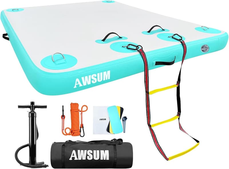 Inflatable Floating Dock Platform with Non-Slip Surface