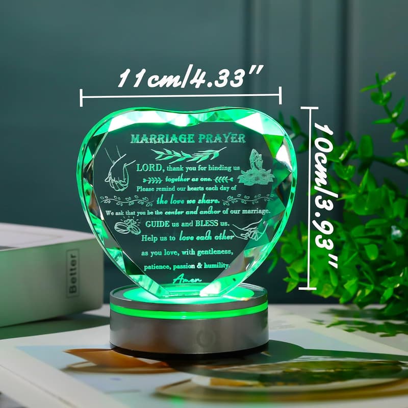 2024 Happy Anniversary Crystal Keepsake for Couples