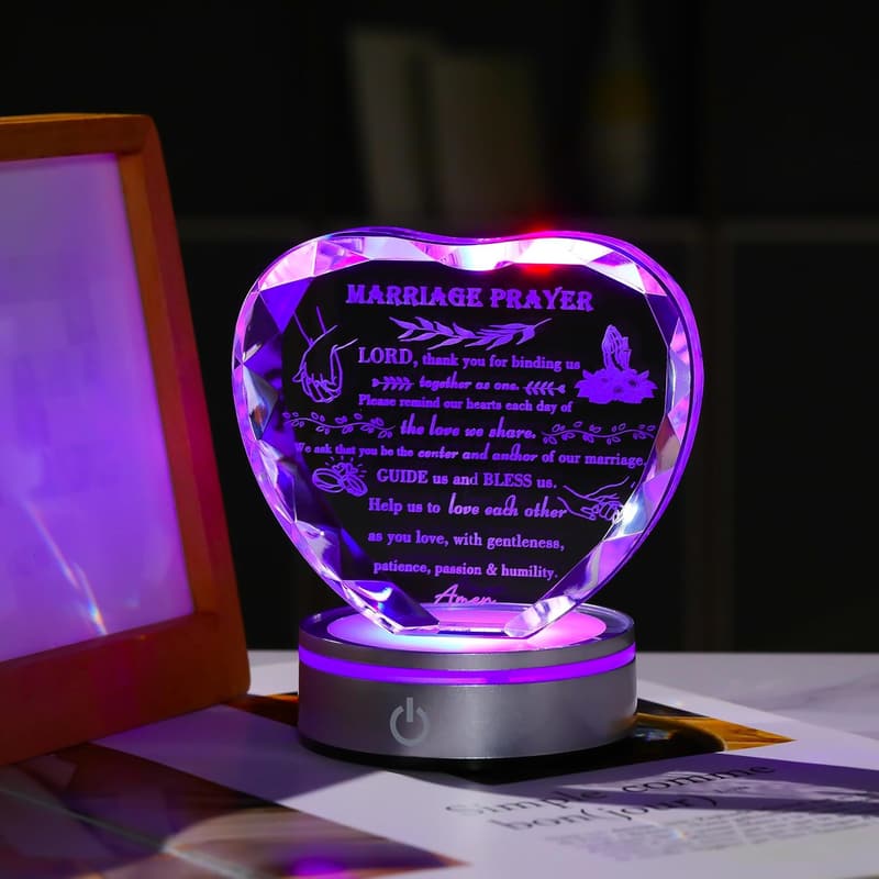 2024 Happy Anniversary Crystal Keepsake for Couples