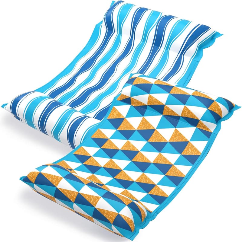 Inflatable Water Hammock Pool Loungers - 2 Pack, 4 in 1