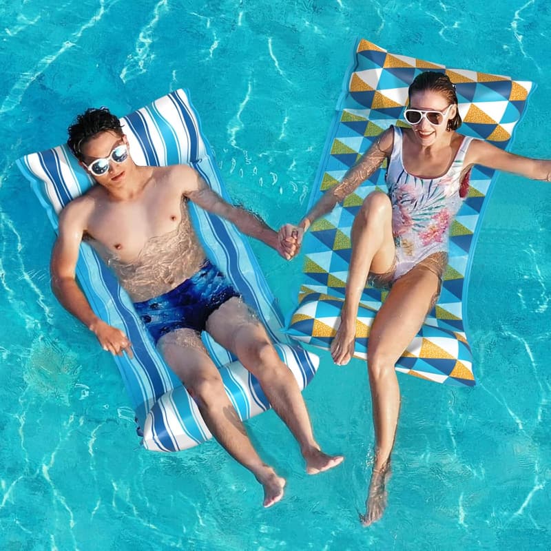 Inflatable Water Hammock Pool Loungers - 2 Pack, 4 in 1