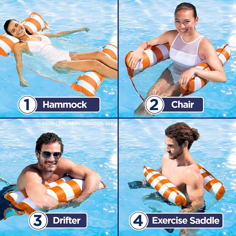 Monterey Aqua 4-in-1 Hammock Pool Float for Adults & Kids