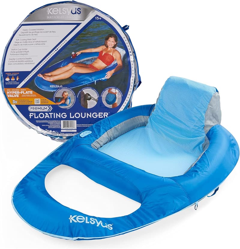 Kelsyus Premium Inflatable Recliner for Adults with Cup Holder
