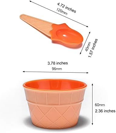 Colorful Plastic Dessert Bowls with Spoons - 4 Pack for Kids