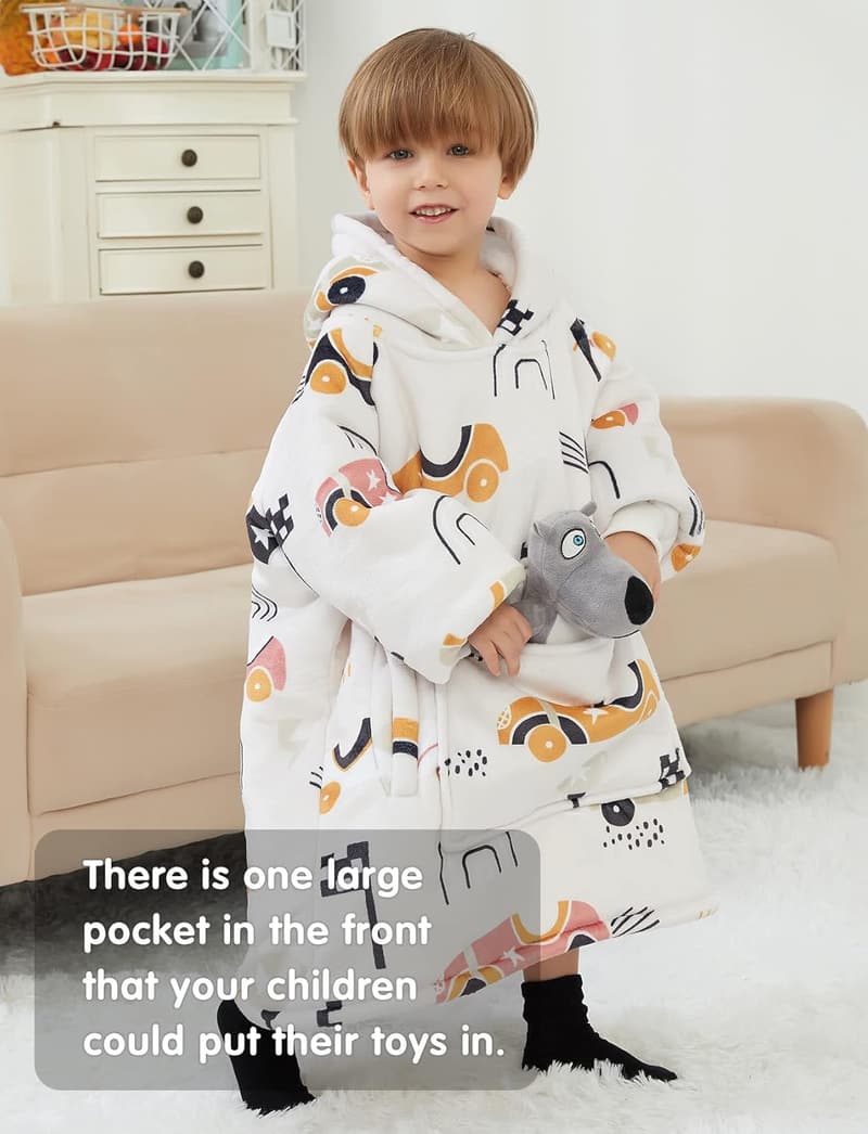 Oversized Sherpa Blanket Hoodie with Large Pocket
