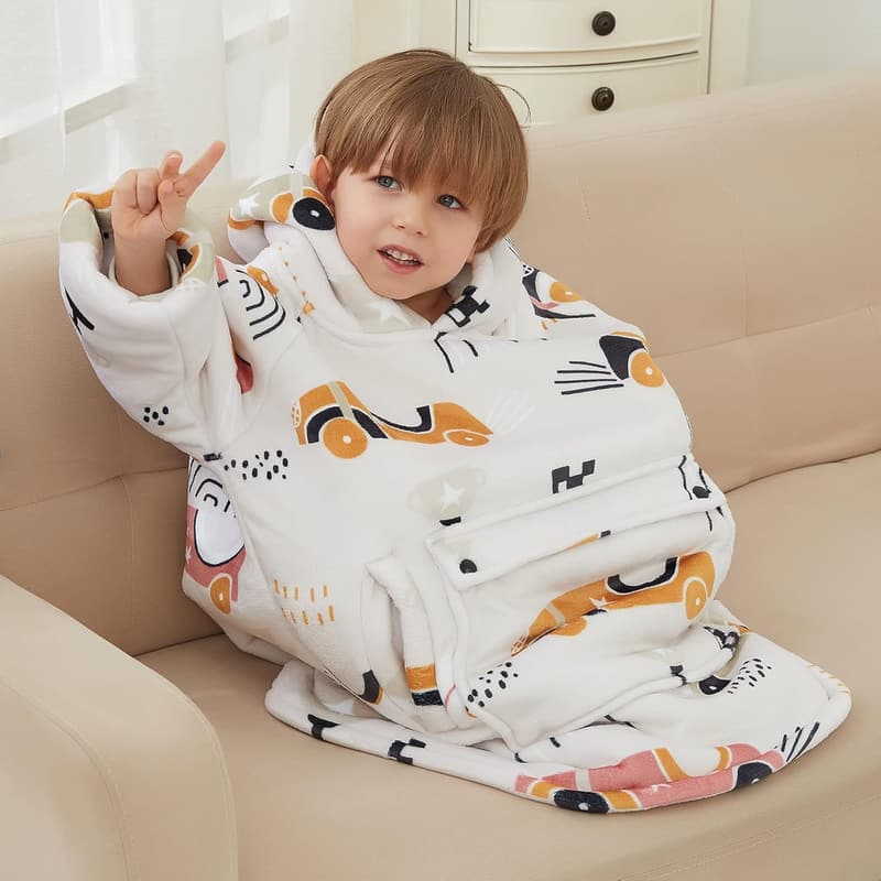 Oversized Sherpa Blanket Hoodie with Large Pocket