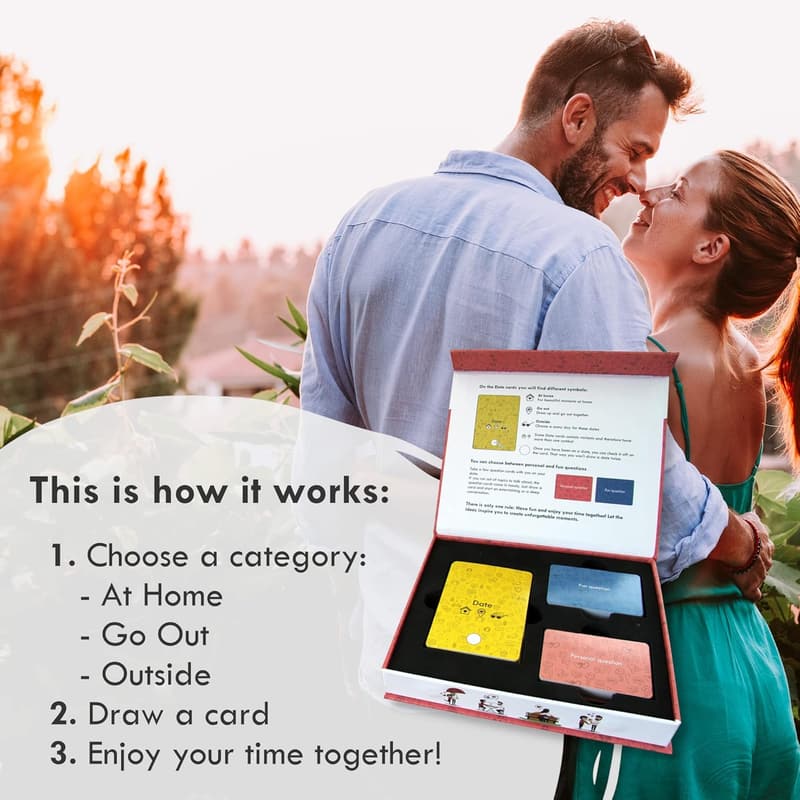 Anniversary Date Night Game for Couples - 40 Activities & 80 Questions