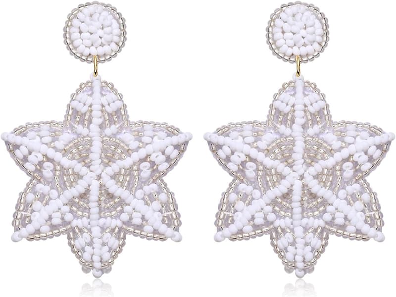 Christmas Hypoallergenic Snowflake Dangling Earrings for Women