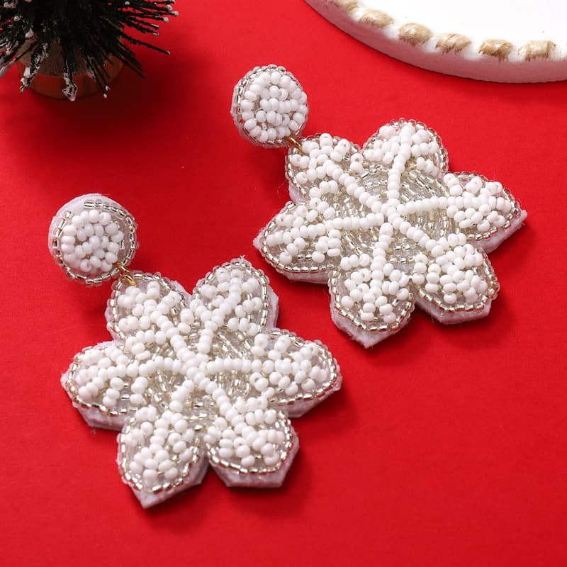 Christmas Hypoallergenic Snowflake Dangling Earrings for Women