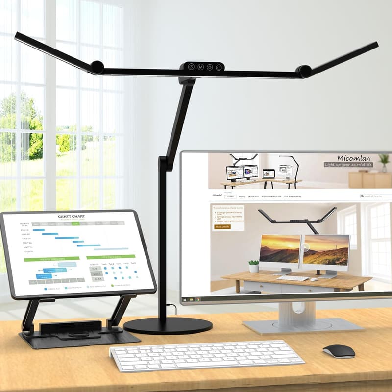 Adjustable 24W LED Desk Lamp with Atmosphere Lighting