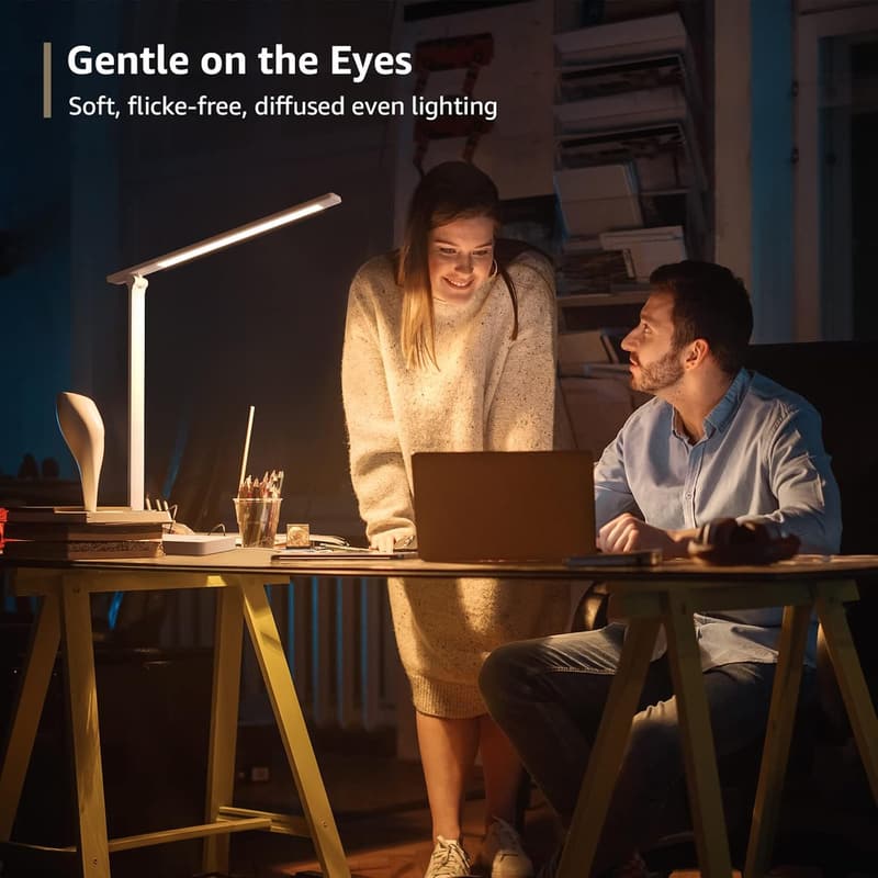 Dimmable LED Desk Lamp with 5 Color Modes & Brightness Levels