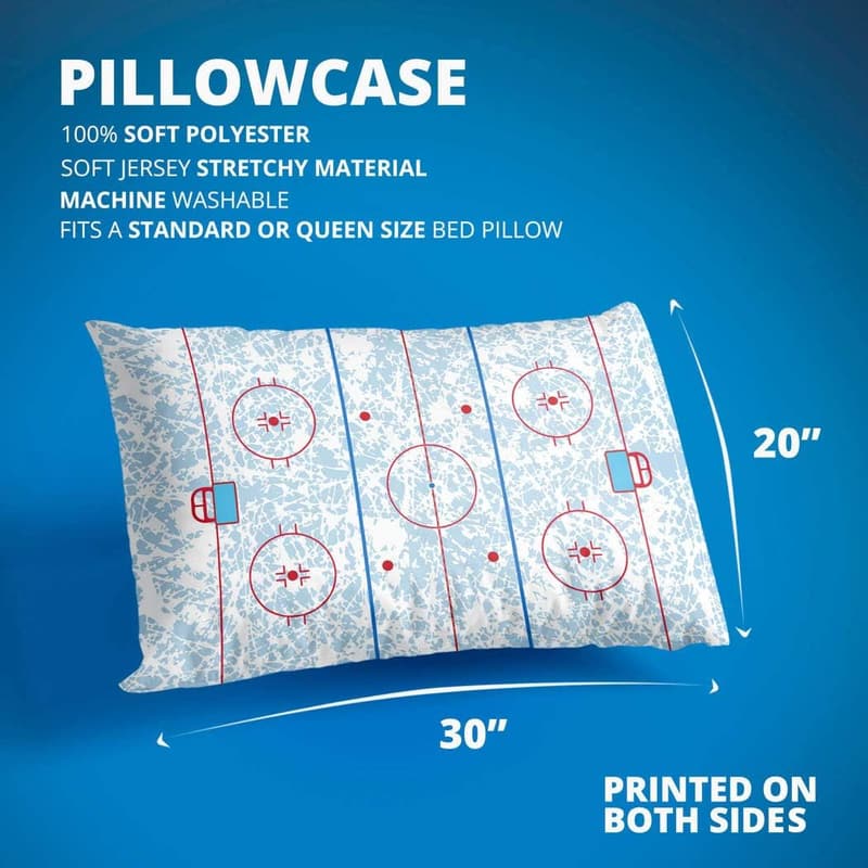 Hockey Rink Pillowcase for Sports Fans Home Decor