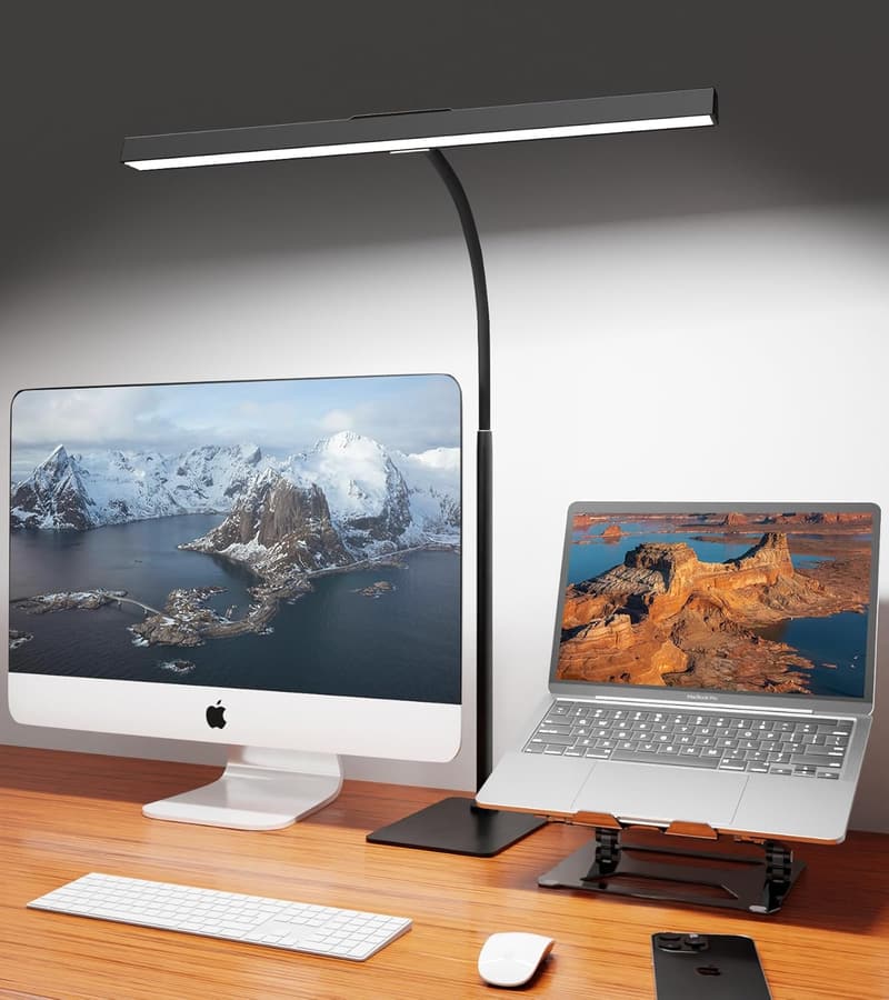 Adjustable LED Desk Lamp with Touch Control - Eye-Caring Light for Home Office