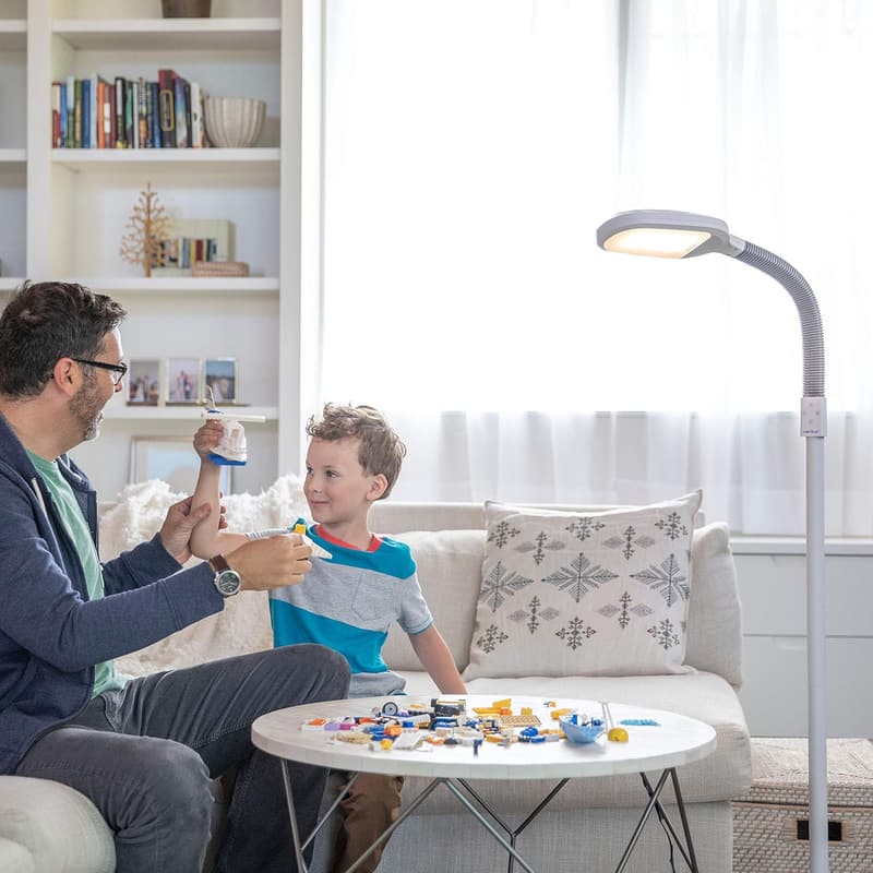 Modern Full Spectrum LED Floor Lamp with Adjustable Brightness