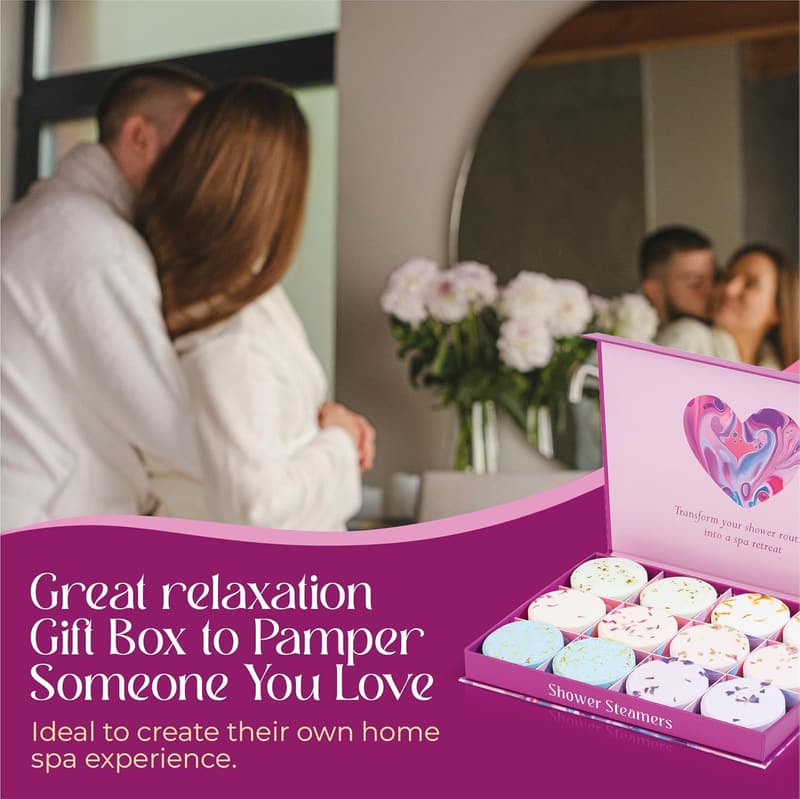 Aromatherapy Shower Steamers - 12-Pack Spa Gifts for Women