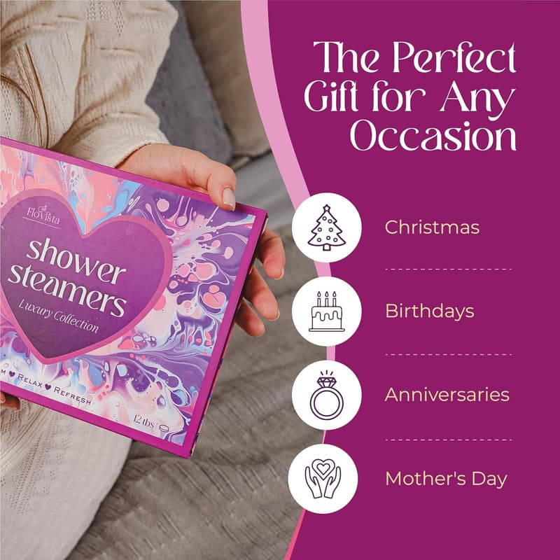 Aromatherapy Shower Steamers - 12-Pack Spa Gifts for Women