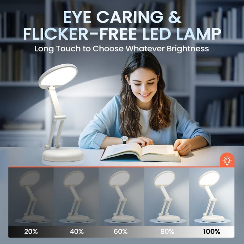 Dimmable Portable Desk Lamp - Rechargeable Wireless Light
