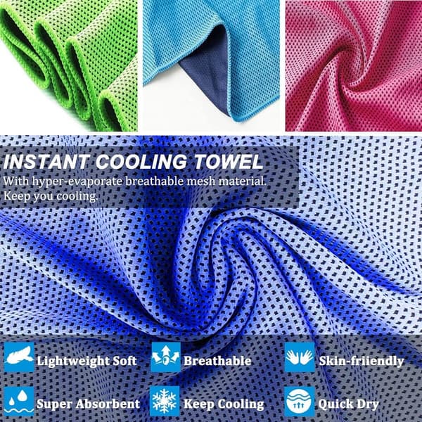 Cooling Towel Set - 4 Microfiber Towels for Sports & Fitness