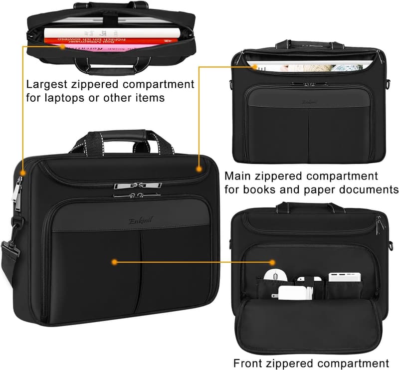 17-Inch Waterproof Laptop Messenger Bag for Travel/Business