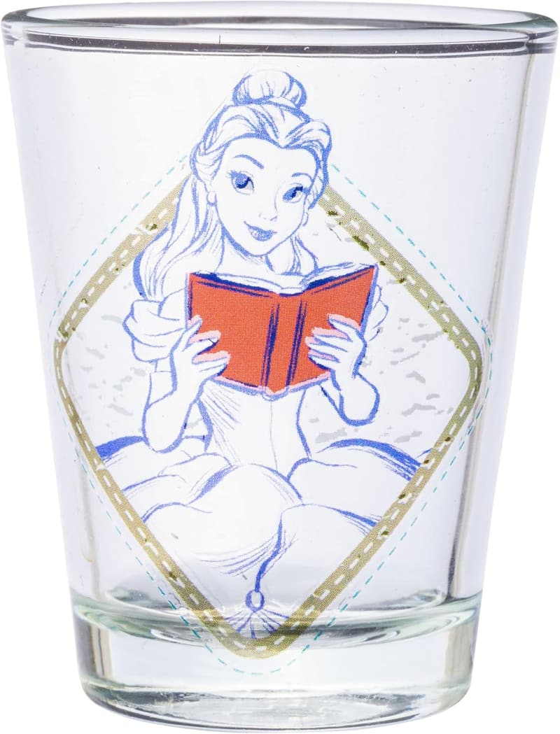 Disney Princess Mini Glasses Set – 4 Pack (Belle, Cinderella, Ariel, Tiana)