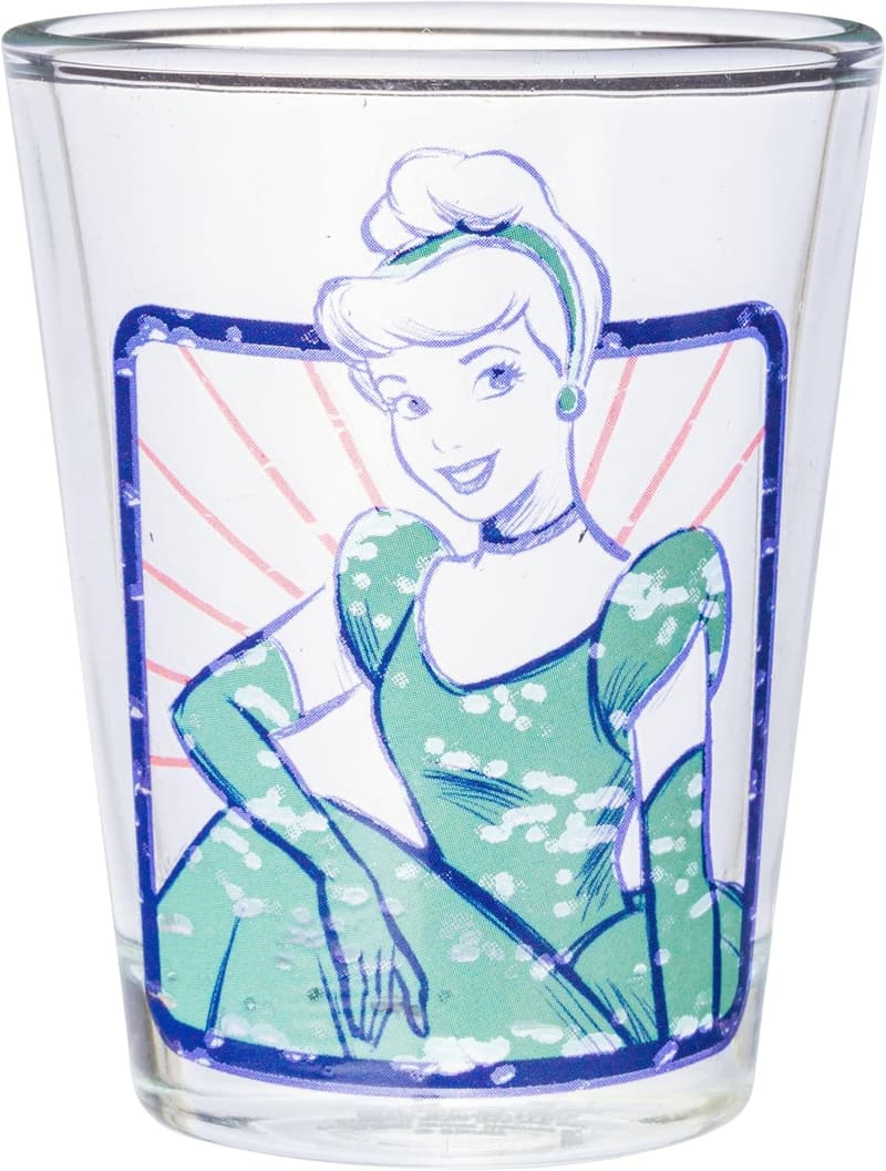 Disney Princess Mini Glasses Set – 4 Pack (Belle, Cinderella, Ariel, Tiana)