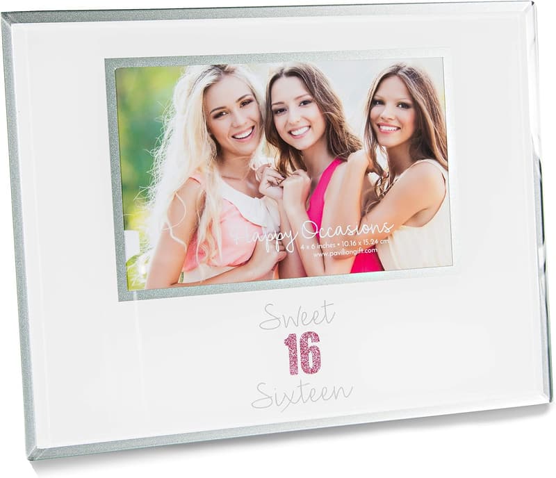 Sweet 16 Silver & White Easel Back Picture Frame 4x6