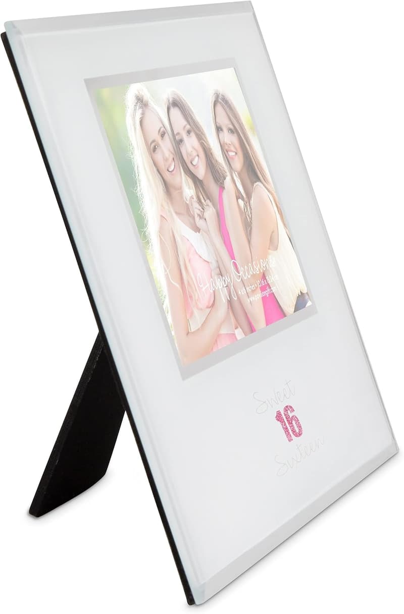 Sweet 16 Silver & White Easel Back Picture Frame 4x6