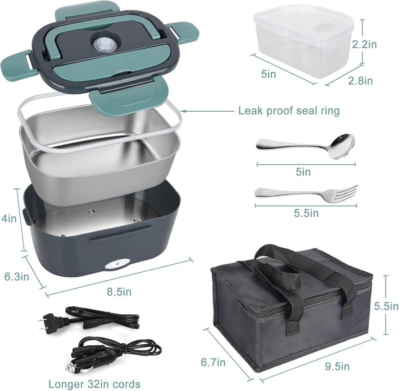 Portable Electric Lunch Box Food Heater with Insulated Bag