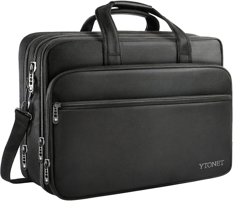 17-Inch Water-Resistant Laptop Briefcase for Men