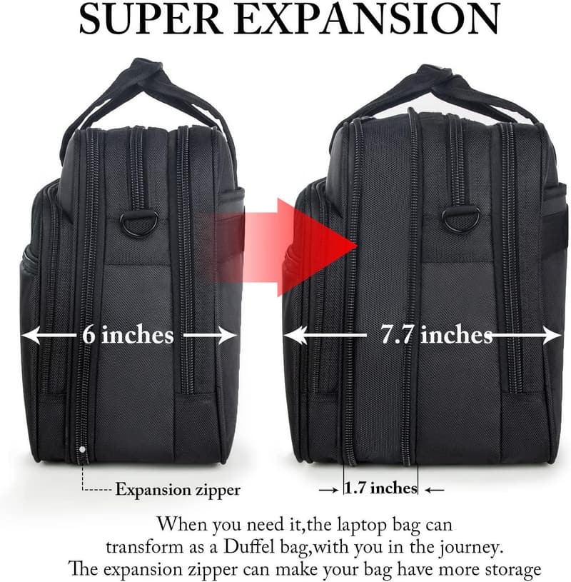 17-Inch Water-Resistant Laptop Briefcase for Men