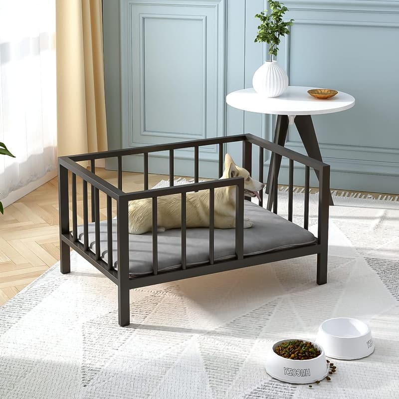 Elevated Dog Bed with Rails and Washable Soft Mat - 21.3