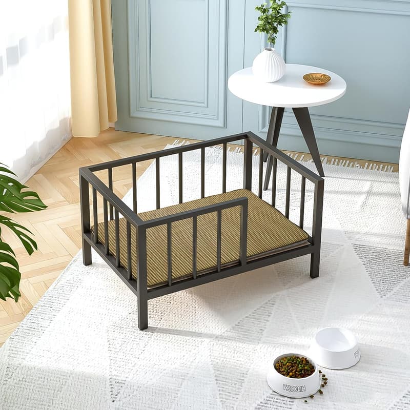 Elevated Dog Bed with Rails and Washable Soft Mat - 21.3