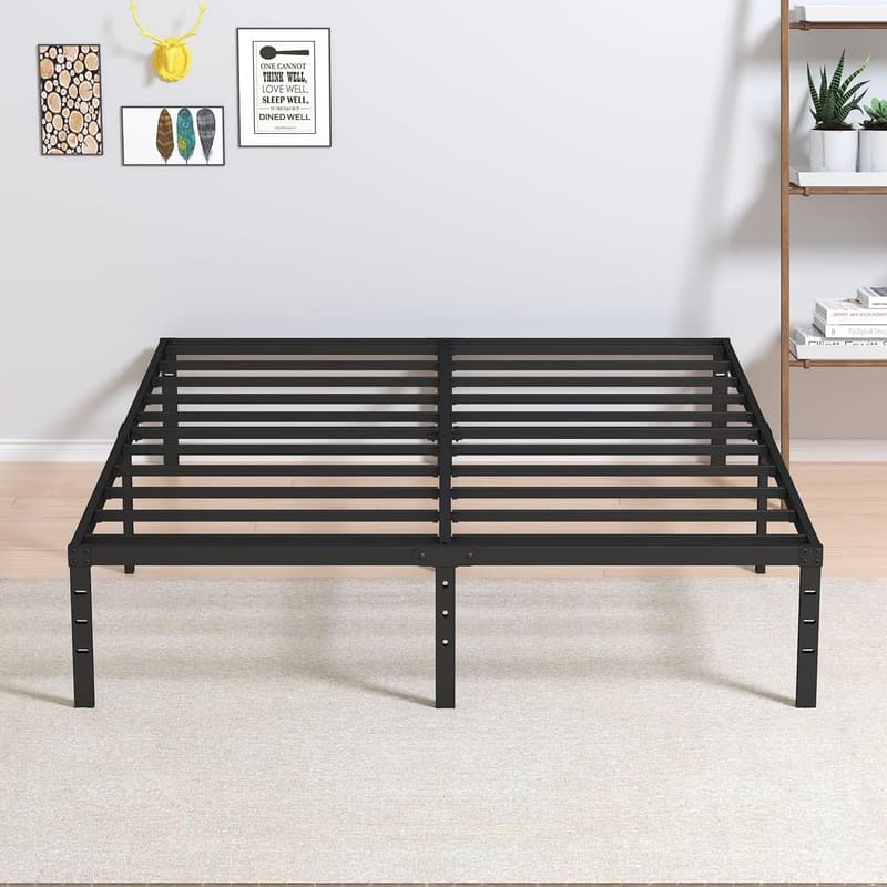 Heavy-Duty Metal Bed Frame, 14-Inch, No Box Spring Needed