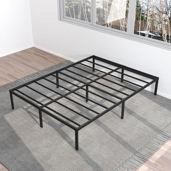 Heavy-Duty Metal Bed Frame, 14-Inch, No Box Spring Needed