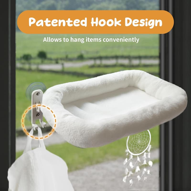 Cat Window Perch Hammock with Strong Suction Cups & Metal Frame
