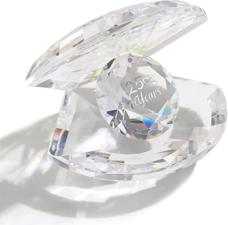 25th Anniversary Crystal Shell Figurine Gift for Couples