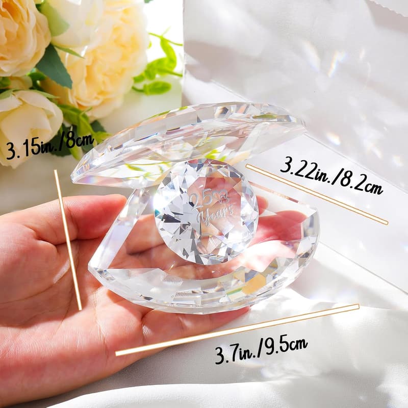 25th Anniversary Crystal Shell Figurine Gift for Couples