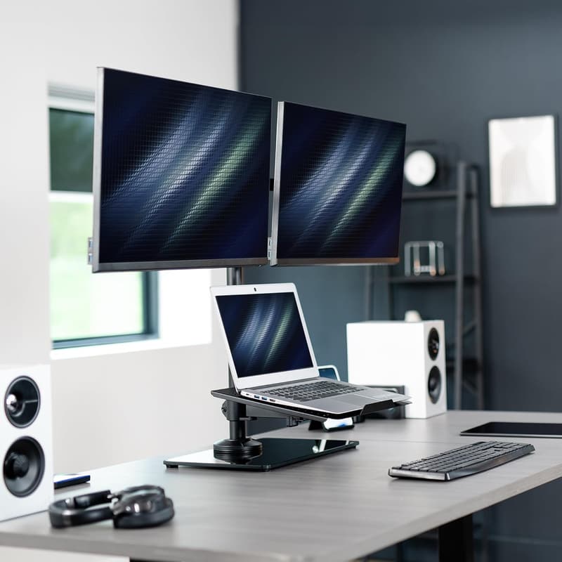 Freestanding Dual Monitor & Laptop Stand for 32
