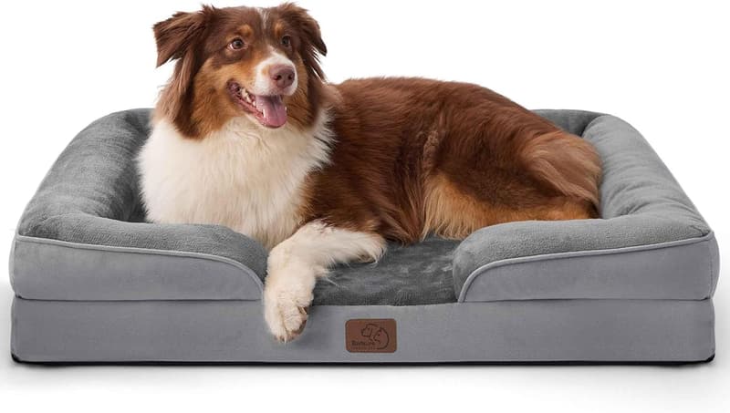 Large Orthopedic Dog Bed - Washable, Waterproof, Grey