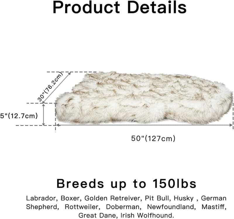 Luxury Faux Fur Dog Bed with 5