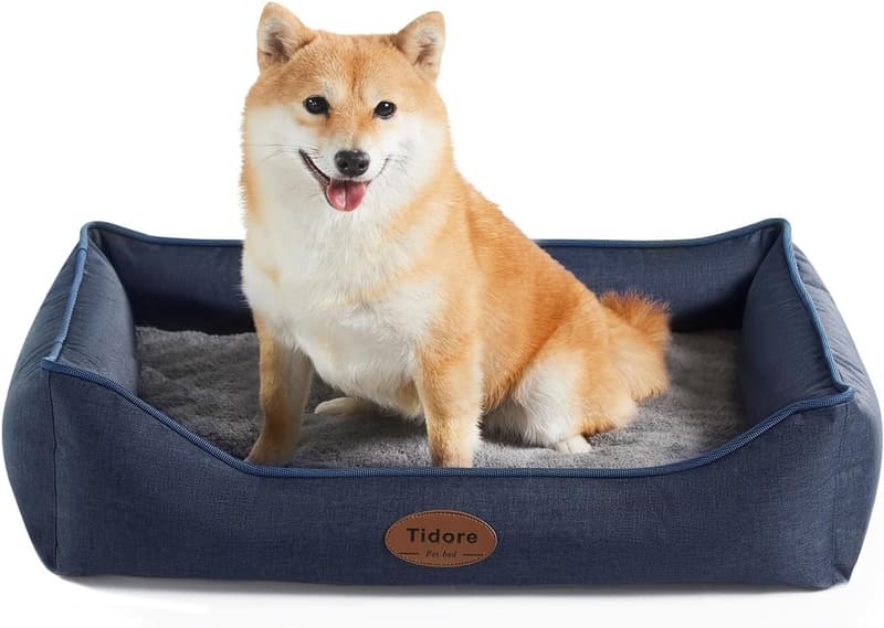 Medium Dog Orthopedic Sofa Bed with Washable Cover, Navy Blue