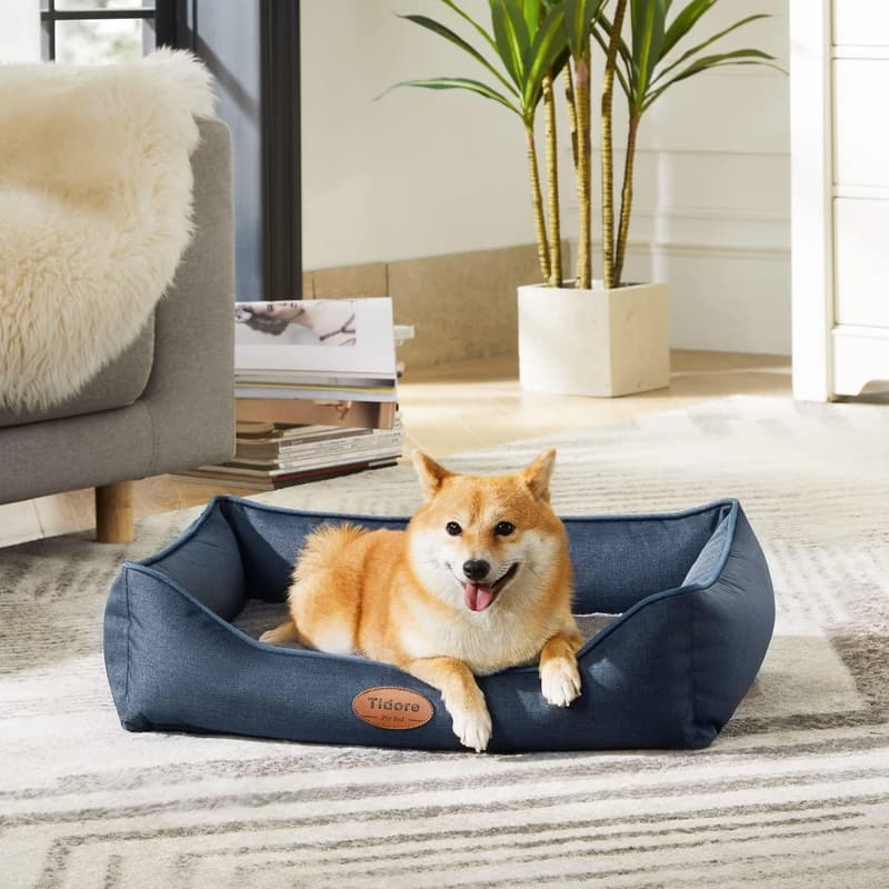 Medium Dog Orthopedic Sofa Bed with Washable Cover, Navy Blue