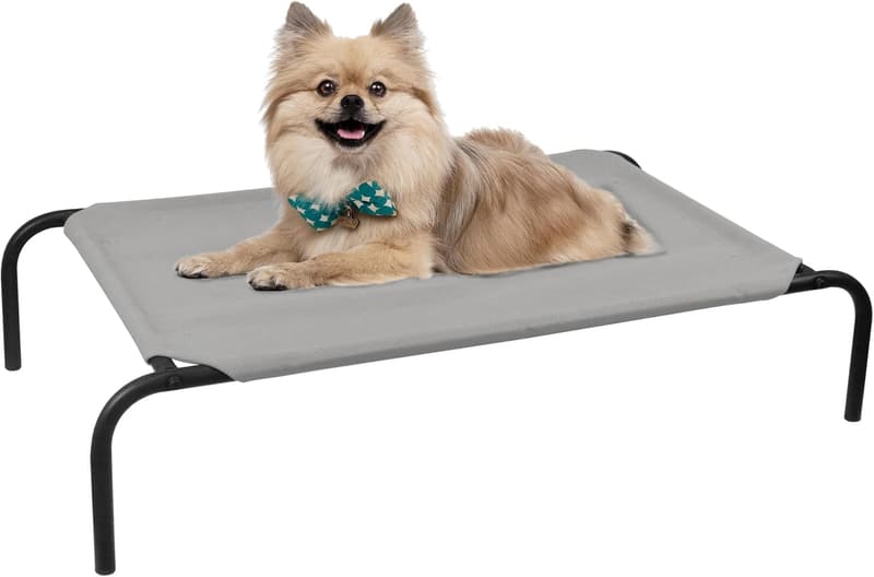 Elevated Dog Bed for Small Pets - Sturdy, Easy Clean, 33-Inch Grey