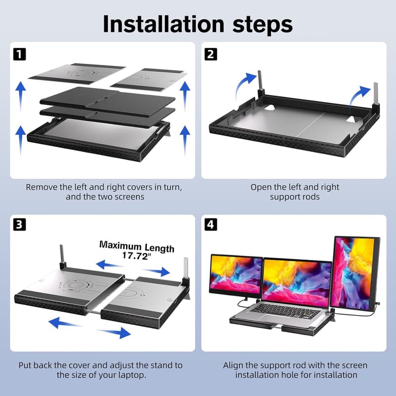 Portable Triple Screen Laptop Monitor - 14