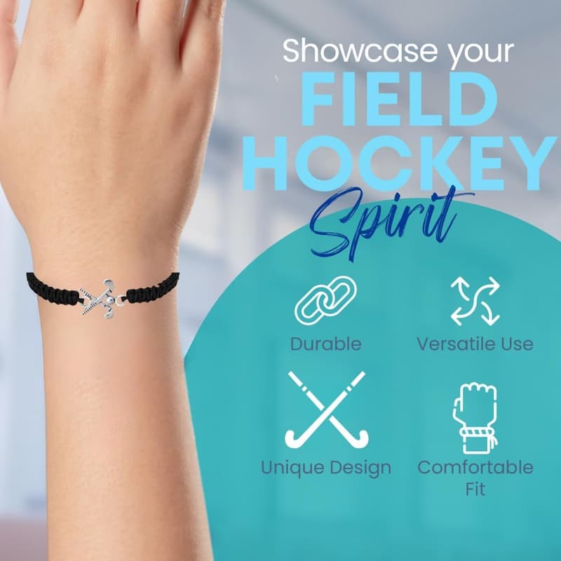 Field Hockey Charm Bracelet for Girls - Adjustable Jewelry Gift