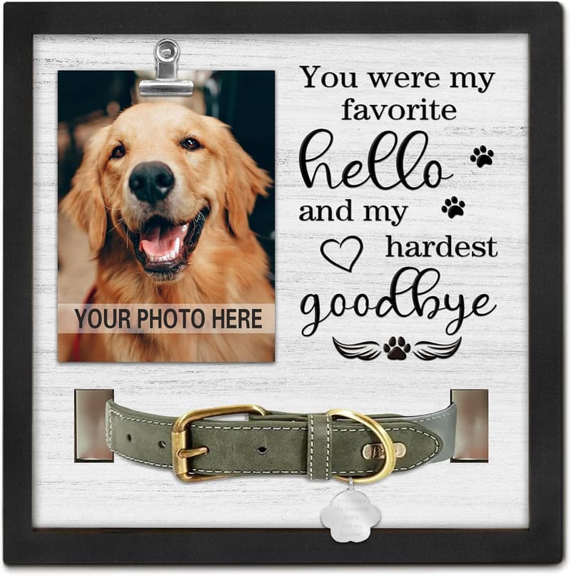 Pet Loss Sympathy Frame with Collar Holder