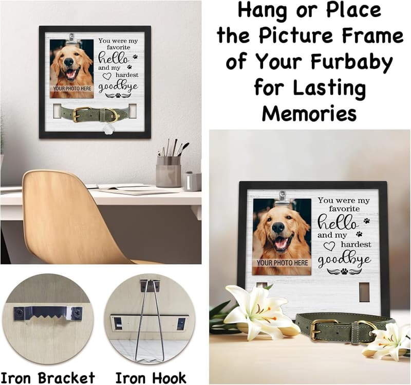 Pet Loss Sympathy Frame with Collar Holder