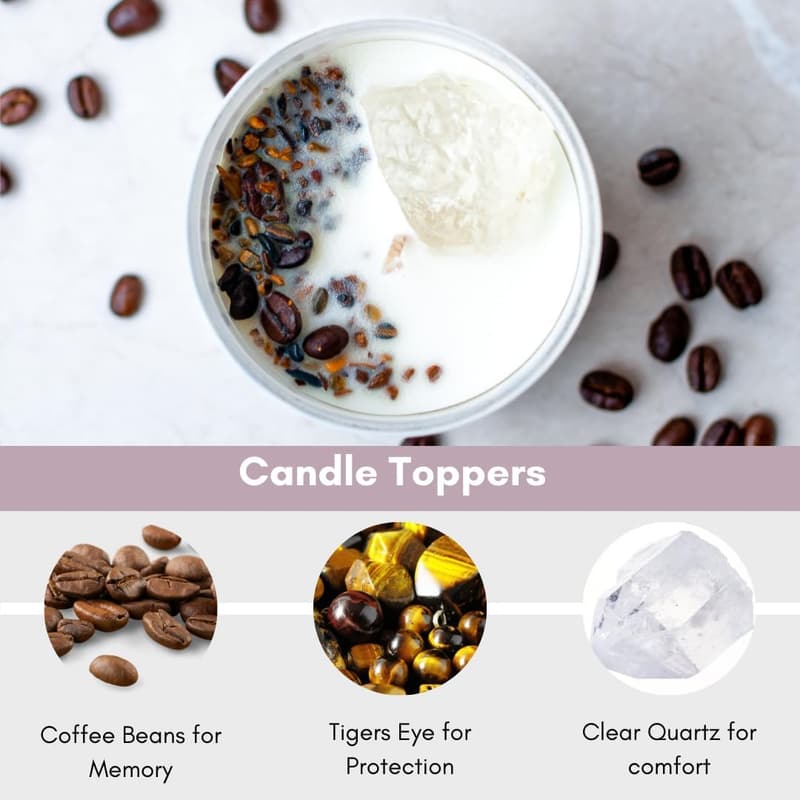 Pet Memorial Candle with Natural Soy Wax and Crystals